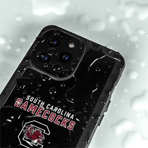 University of South Carolina Gamecocks Black iPhone 15 Pro Waterproof Case